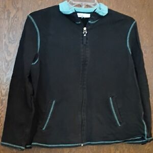 Style & Co. Men's Jacket in Black with Teal Details